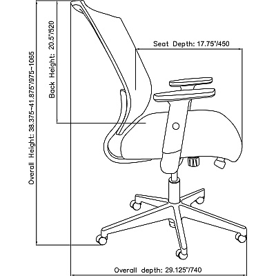 Lorell Mid-back Mesh Chair (LLR42176)