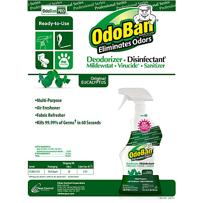 OdoBan Eucalyptus Deodorizer Disinfectant Spray (ODO910062Q12)