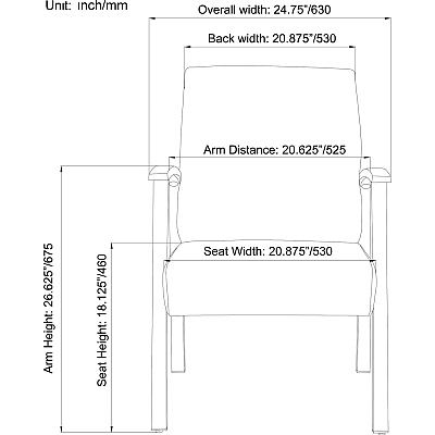 Lorell Mid-Back Healthcare Guest Chair (LLR67012)