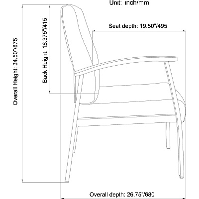 Lorell Mid-Back Healthcare Guest Chair (LLR67012)