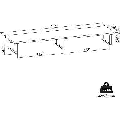 Lorell Quick-Install Monitor Laptop Riser (LLR99556)
