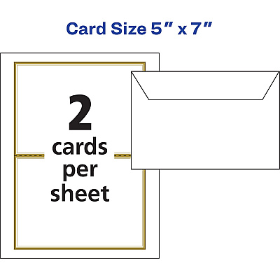 Avery Invitation Cards with Metallic Gold Borders (AVE3325)