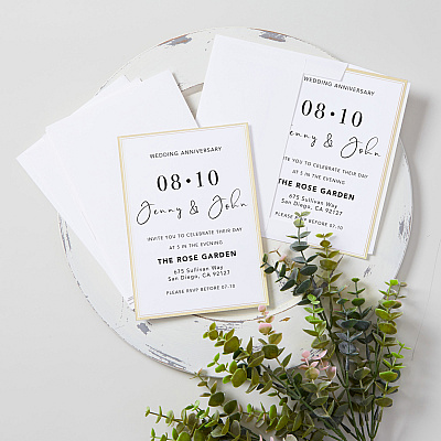 Avery Invitation Cards with Metallic Gold Borders (AVE3325)