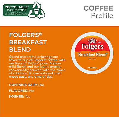 Folgers K-Cup Breakfast Blend Coffee (GMT3451)