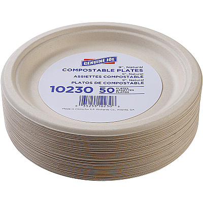 Genuine Joe 9" Compostable Plates (GJO10230CT)
