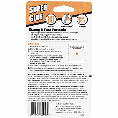 Gorilla Glue Super Glue 3g Tubes (105800)