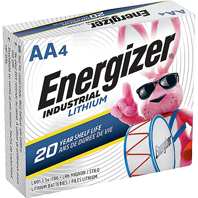 Energizer Industrial AA Lithium Battery 4-Pack (EVELN91BX)
