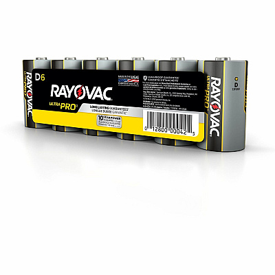 Rayovac Ultra Pro Alkaline D Batteries, 6 Pack (RAYALD6)