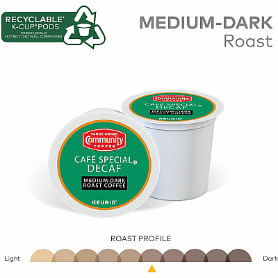 Community Coffee K-Cup Cafe Special Decaf Blend Coffee (GMT64080)