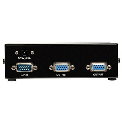 Tripp Lite 2-Port VGA/SVGA Video Splitter with Signal Booster, High Resolution Video, 350MHz, (HD15 M/2xF) (B114002R)