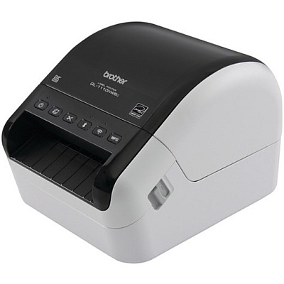 Brother QL-1110NWBC Desktop Direct Thermal Printer - Monochrome - Label Print - Ethernet - USB - Bluetooth - White, Glossy Black