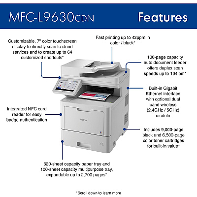 Brother Workhorse MFC-L9630CDN Laser Multifunction Printer - Color
