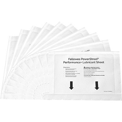 Fellowes Powershred Performance+ Lubricant Sheets (FEL4015501)