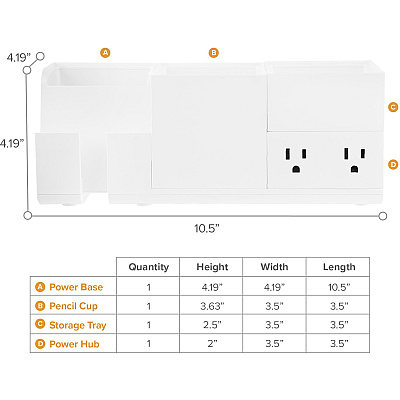 Bostitch Konnect Desk Organizer with Power Station (KT2BASEKIT1W)