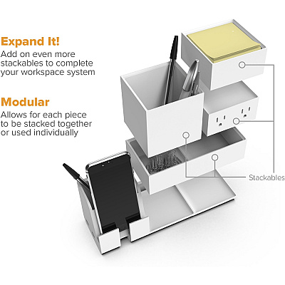 Bostitch Konnect Desk Organizer with Power Station (KT2BASEKIT1W)