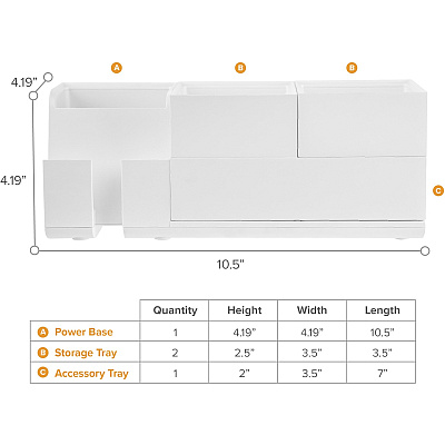 Bostitch Konnect Stackable Desk Organizer (KT2BASEKIT2W)