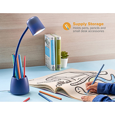 Bostitch Desk Lamp with Storage Cup, Navy (LED2105NVY)