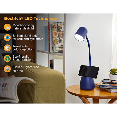 Bostitch Desk Lamp with Storage Cup, Navy (LED2105NVY)