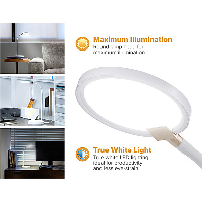 Bostitch Qi Wireless Charging LED Desk Lamp White (LED2107WHT)