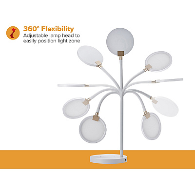 Bostitch Qi Wireless Charging LED Desk Lamp White (LED2107WHT)