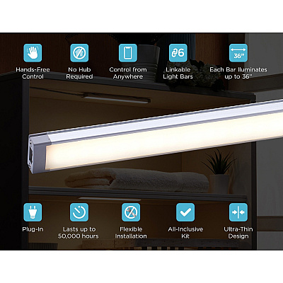 BLACK+DECKER Smart Under Cabinet Lighting Kit (LEDUC94CCTAC)
