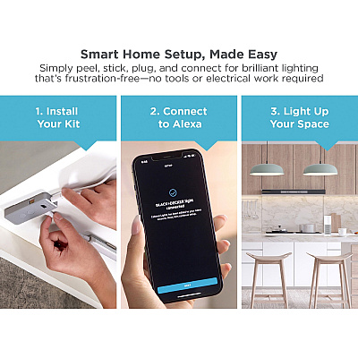 BLACK+DECKER Smart Under Cabinet Lighting Kit (LEDUC94CCTAC)