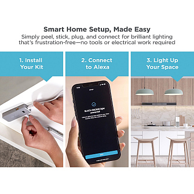 BLACK+DECKER Smart Under Cabinet Lighting Kit (LEDUC96CCTAC)