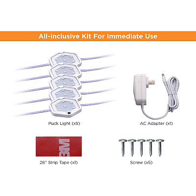 BLACK+DECKER LED Puck Light Kit (LEDUCPUCK5WK)