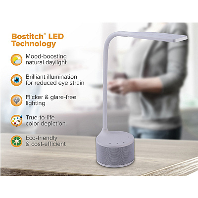 Bostitch LED Bluetooth USB Speaker Lamp (VLED1817WBOS)