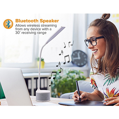Bostitch LED Bluetooth USB Speaker Lamp (VLED1817WBOS)