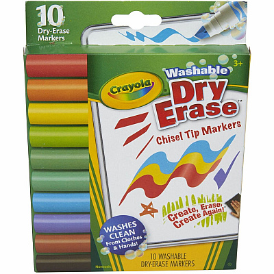 Crayola Washable Dura-Wedge Tip Dry-Erase Markers (CYO587733)