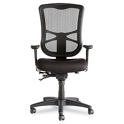 Alera Elusion Series Mesh High-Back Multifunction Chair, Supports Up to 275 lb, 17.2" to 20.6" Seat Height, Black (ALEEL41ME10B)