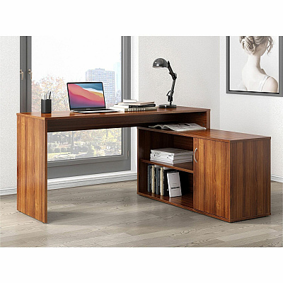 LYS L-Shape Workstation with Cabinet (LYSDK103RRMH)