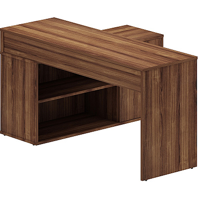 LYS L-Shape Workstation with Cabinet (LYSDK103RRWT)