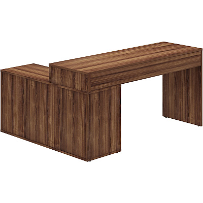 LYS L-Shape Workstation with Cabinet (LYSDK103RRWT)