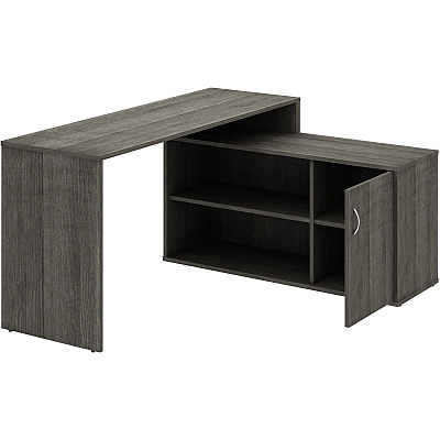 LYS L-Shape Workstation with Cabinet (LYSDK103RRWC)