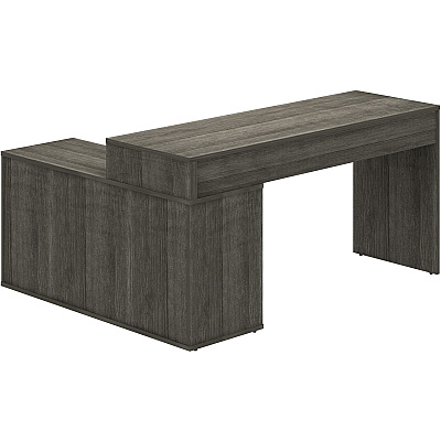 LYS L-Shape Workstation with Cabinet (LYSDK103RRWC)