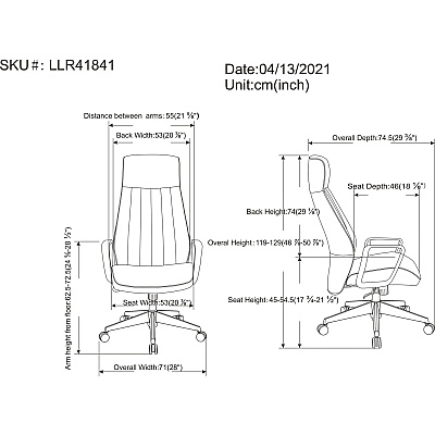 LYS High-Back Bonded Leather Chair (LYSCH100LABK)