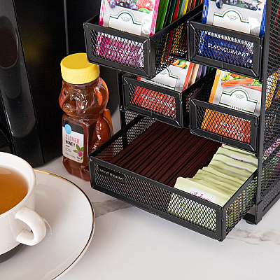 Mind Reader Network 5-Compartment Tea Bag Organizer (EMSMMTDR5)