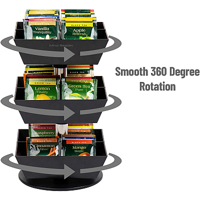 Mind Reader Anchor 12-Compartment Tea Carousel (EMSTEASWIV3T)