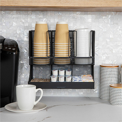 Mind Reader 6-Compartment Coffee Condiment Organizer (EMSUPMESH)