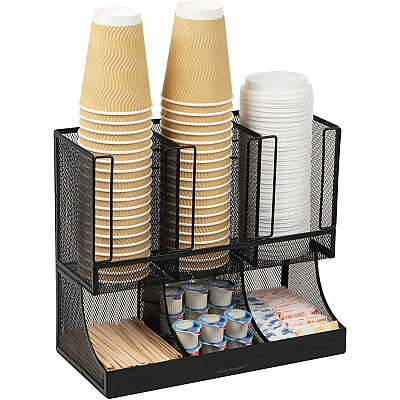 Mind Reader 6-Compartment Coffee Condiment Organizer (EMSUPMESH)