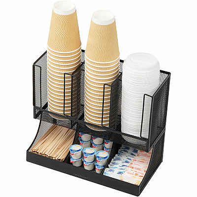 Mind Reader 6-Compartment Coffee Condiment Organizer (EMSUPMESH)