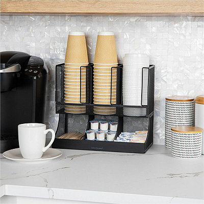 Mind Reader 6-Compartment Coffee Condiment Organizer (EMSUPMESH)
