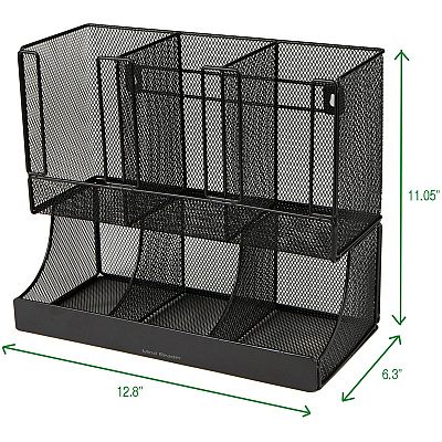 Mind Reader 6-Compartment Coffee Condiment Organizer (EMSUPMESH)