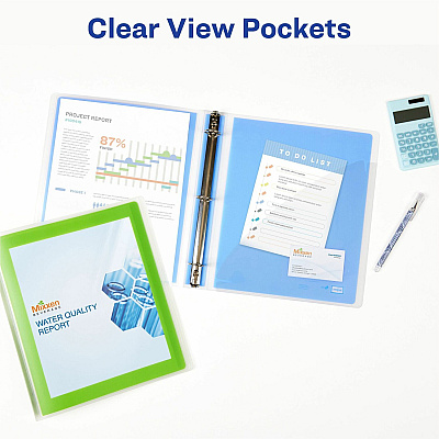 Avery Flexi-View 3 Ring Binder, 1 Inch Round Rings, 1 Blue Binder (AVE17607)