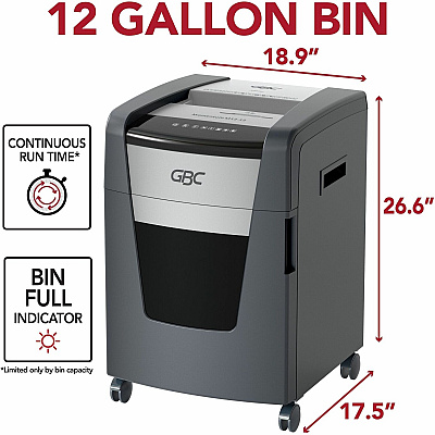GBC Momentum Paper Shredder, X18-12, Micro-Cut, P-4, Anti-Jam, 18 Sheets (GBCWSM177002)