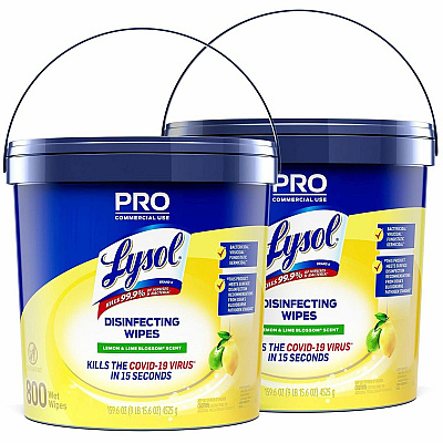 LYSOL Disinfecting Wipe Bucket w/Wipes (RAC99856CT)