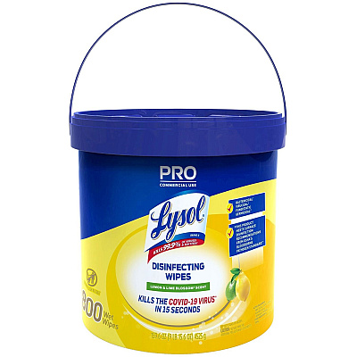 LYSOL Disinfecting Wipe Bucket w/Wipes (RAC99856CT)