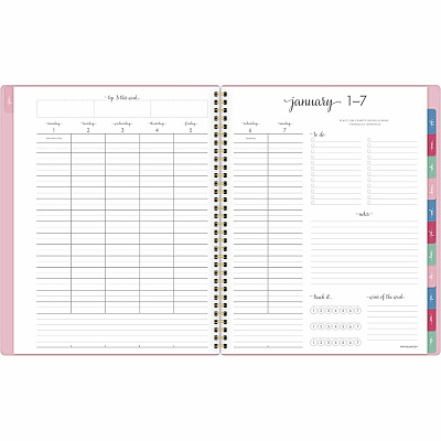 AT-A-GLANCE Harmony Weekly/Monthly Poly Planner, 11 x 9.38, Pink Cover, 13-Month: Jan 2026 to Jan 2027 (109990527)